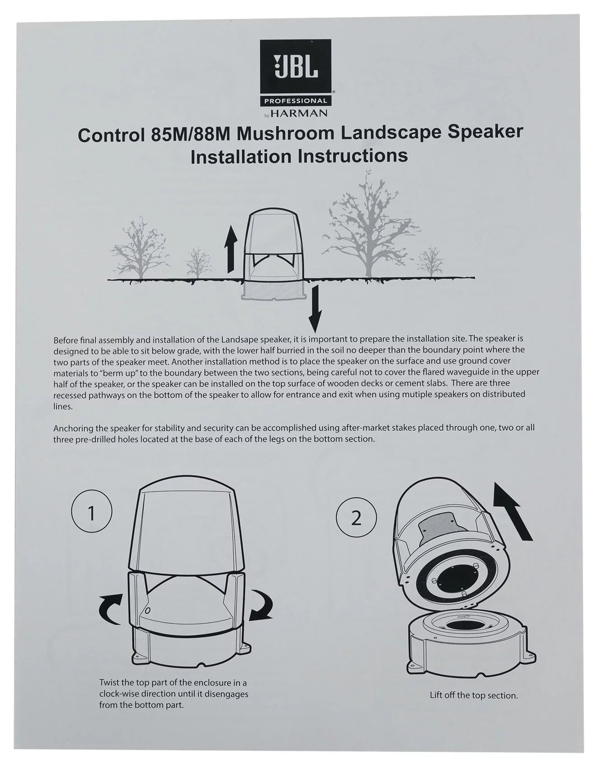 5.25" (8) Commercial JBL CONTROL Landscape 85M 70v Outdoor Speakers+Amplifier