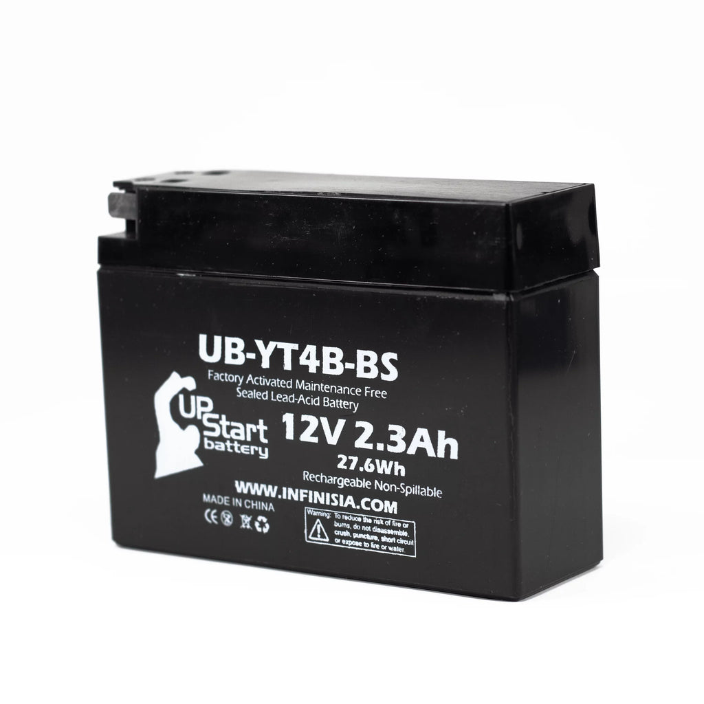 2012 400CC Yamaha UB-YT4B-BS 3-Pack Battery for 12V, Factory SR400 Activated, Free, Battery Maintenance Replacement 2.3Ah, (FI) Motorcycle UpStart -