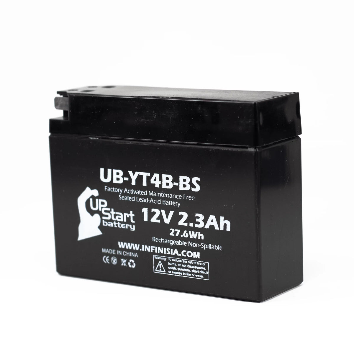 2012 400CC Yamaha UB-YT4B-BS 3-Pack Battery for 12V, Factory SR400 Activated, Free, Battery Maintenance Replacement 2.3Ah, (FI) Motorcycle UpStart -