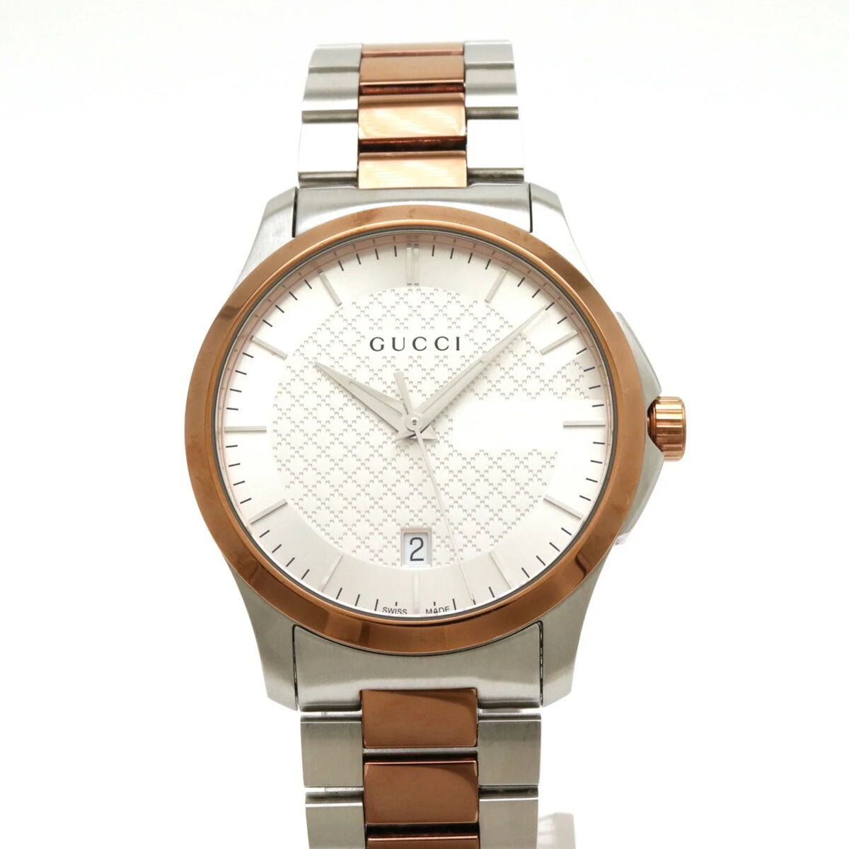 Men's Dial Quartz Watch 126.4 Collection YA126447 Date SS Silver Pre-Owned G PGPVD Timeless (Good)