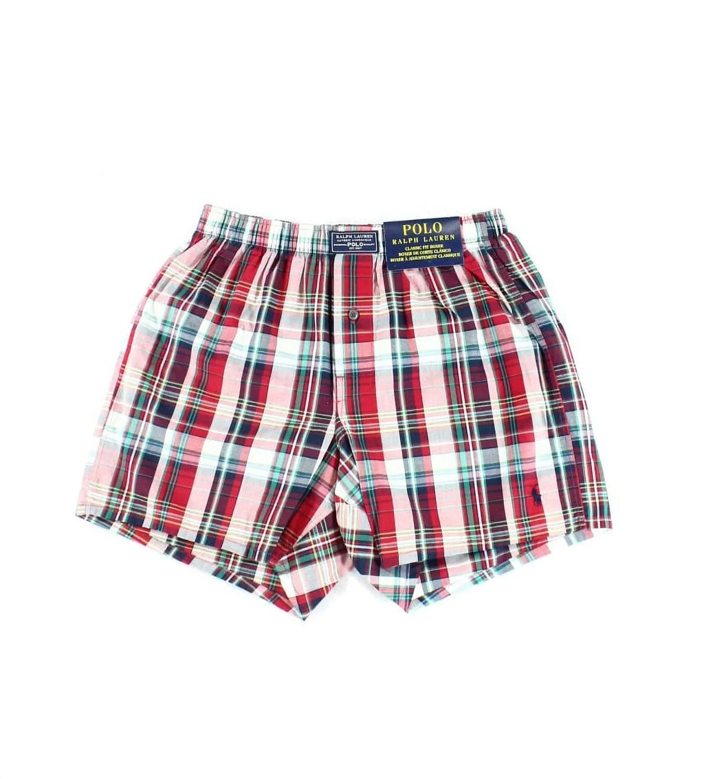 S Size Lauren Small Underwear Ralph Boxer Red Mens NEW Polo Plaid