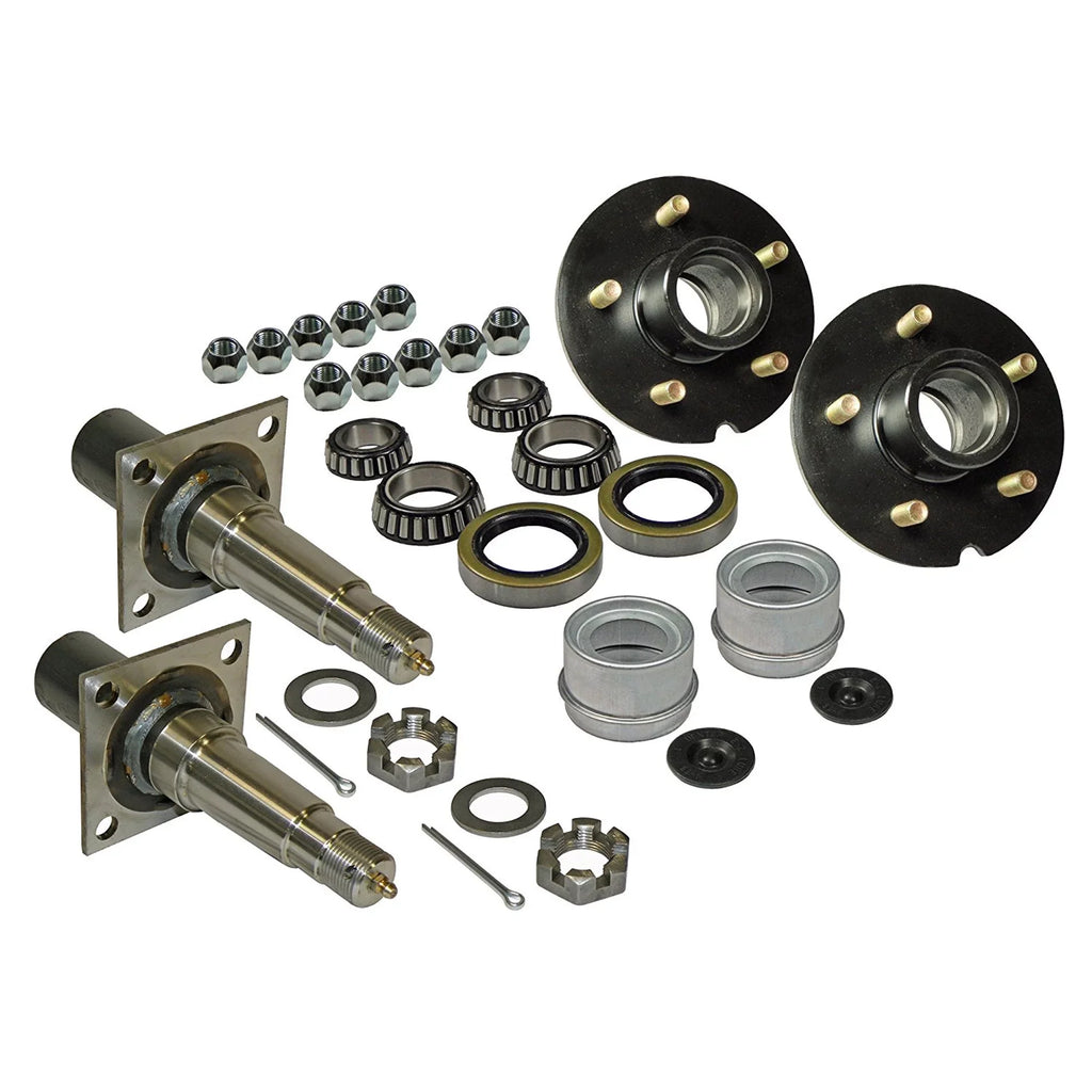 to Includes 1-3/8 Pair Spindles Inch &amp; 5-Bolt (2) Inch 1-1/16 on - Hub Inch 4-1/2 Trailer of Assemblies Bearings Tapered Flanged,