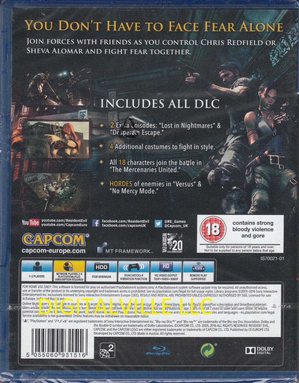 Resident PS4 HD Evil Brand Sealed factory 5 New