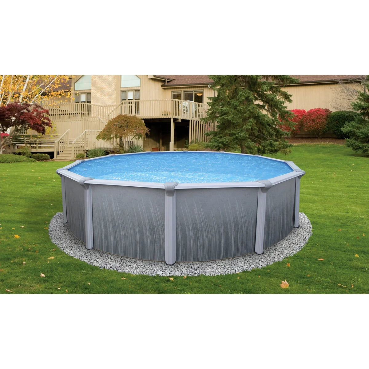 Rail 7-In Bluewave 18' Round Top With Pool Steel 52-In Martinique