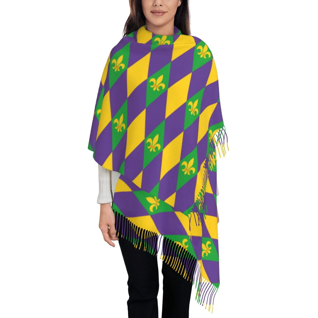 Shawl Print Art Winter Warm Bingfone Large Elegant Mardi Soft For Wrap Women Gras Scarves Feel Gifts- Scarf Cashmere