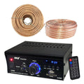 Display, 18 Readers Feet Cable USB/SD & Speaker AWG 100 Enrock Receiver LED Audio AUX PCAU25A Wire CD Gauge Amplifier Inputs Pyle with