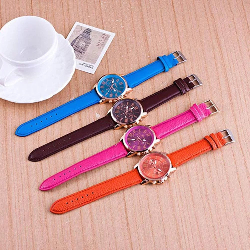 Quartz Wrist Wholesale Ladies 10 Set Unisex Pack Fashion PU Women Men Girls Watches Analog Leather Weicam Roman Watch Assorted for Numerals