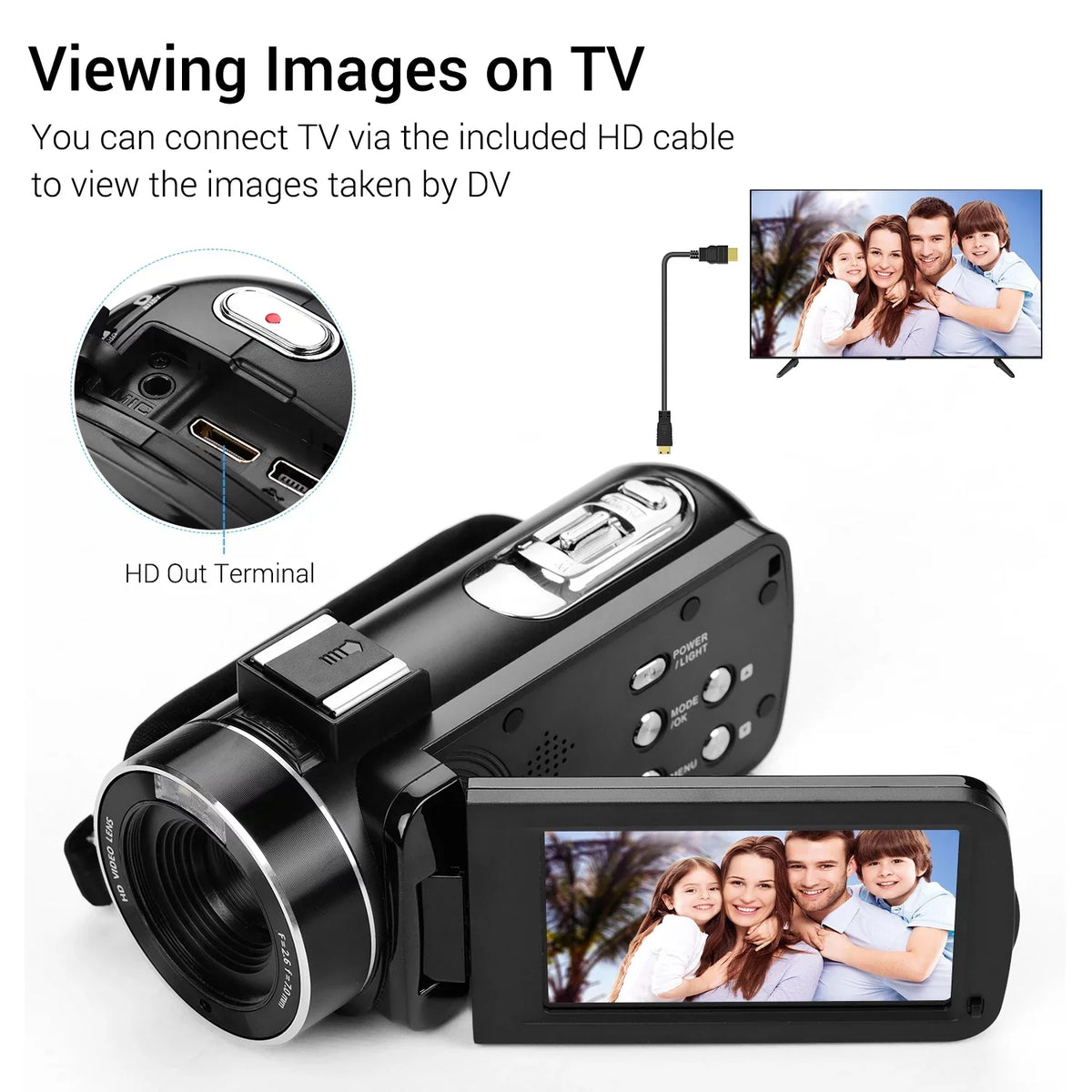 Shoe Andoer Camcorder -Shaking Digital CMOS DV IPS 3.0 Handheld for Sensor Burst Function Inch Mounting Video Hot Microphone with Professional 4K