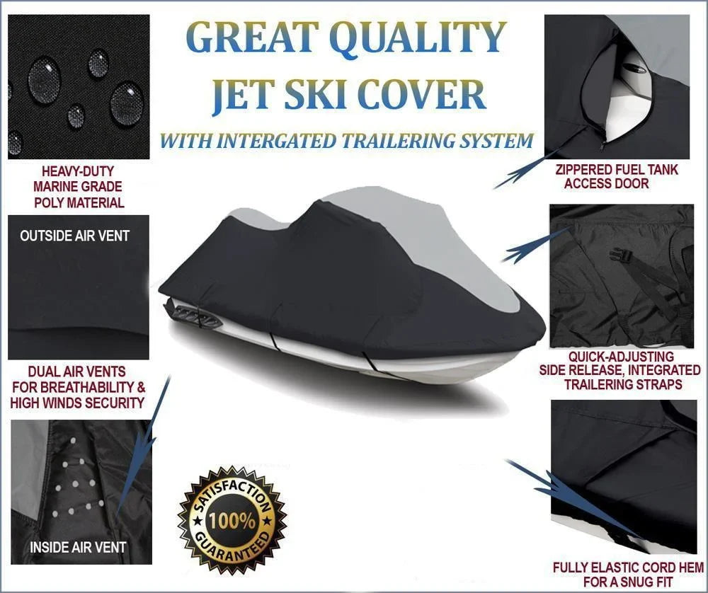 FX ski SHO SUPER Yamaha for 2008-2011, OF LINE HEAVY-DUTY THE PWC Cover JETSKI Compatible cover TOP Black/Grey Jet HO