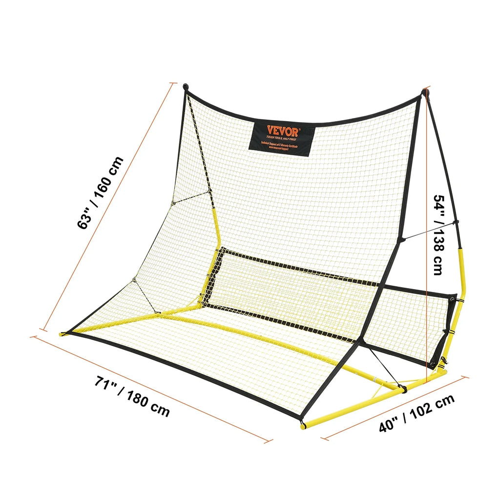 Portable BENTISM Net Bag Rebounder Trainer 2-IN-1 Portable 71"x40" Soccer Soccer