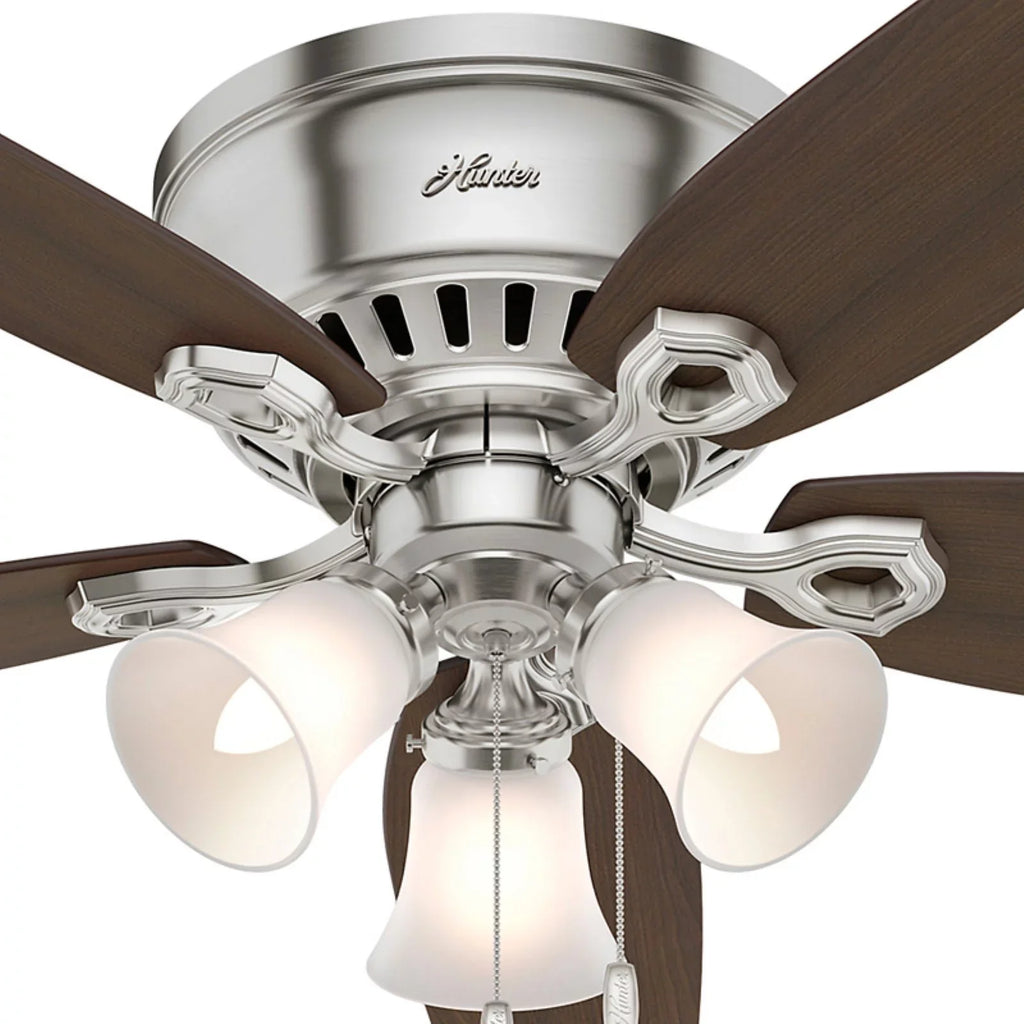 Snow Profile w/ Low Company White 52" Fan Fan Chain, Pull Hunter Builder Ceiling