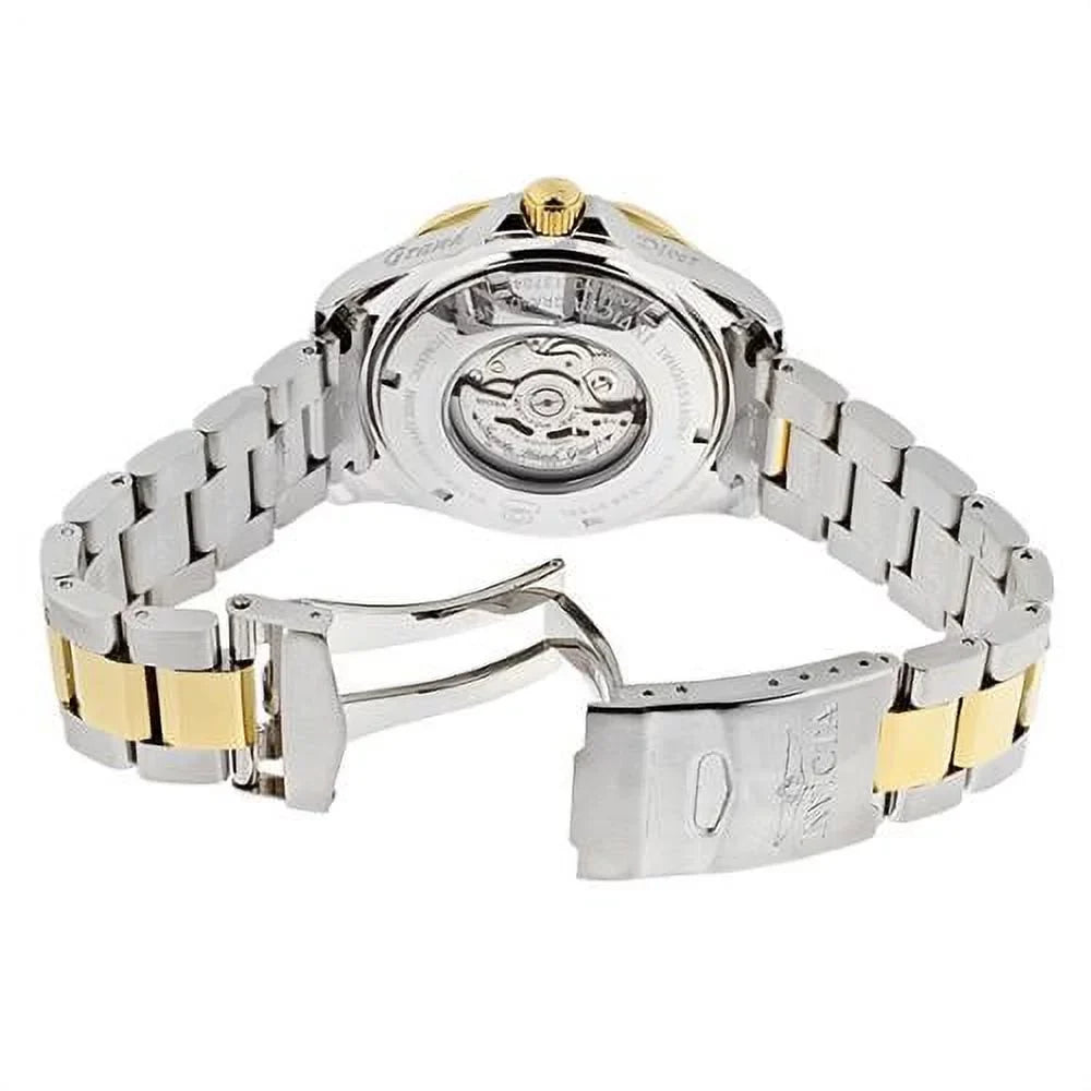Two Automatic Tone Stainless Watch Textured Invicta Dial 13704 Steel Grand Men's White Diver