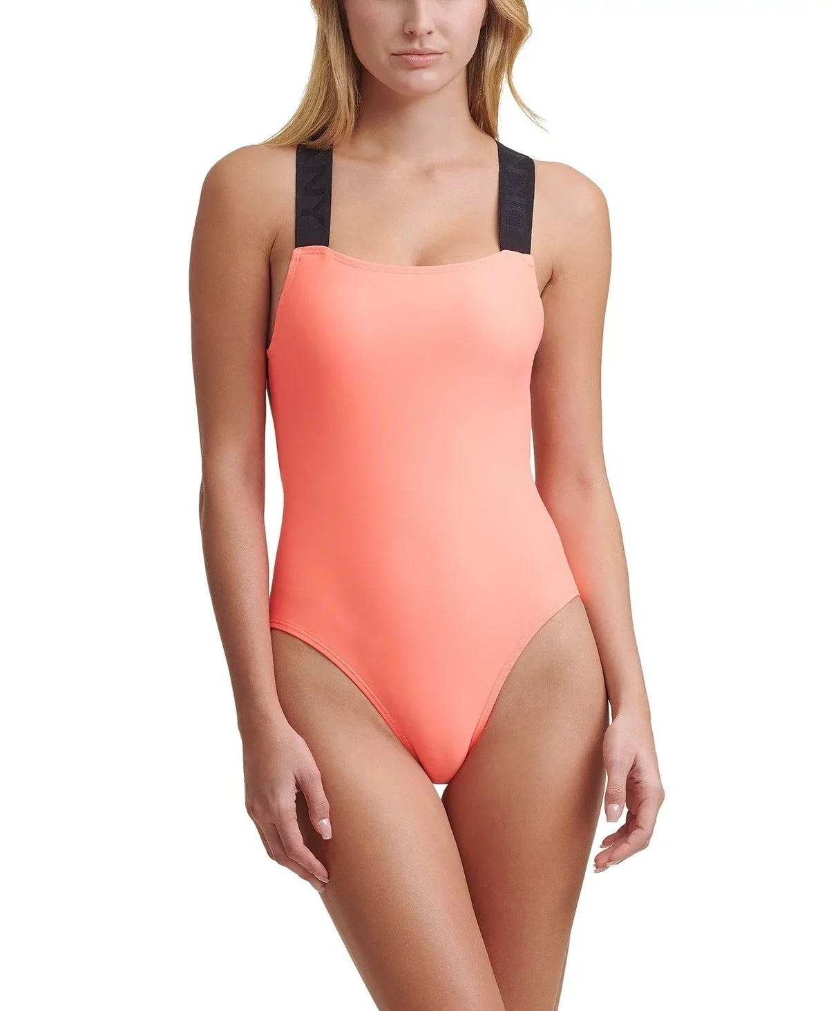One US Logo Swimsuit, Piece DKNY Small ATOMIC Strap NEON