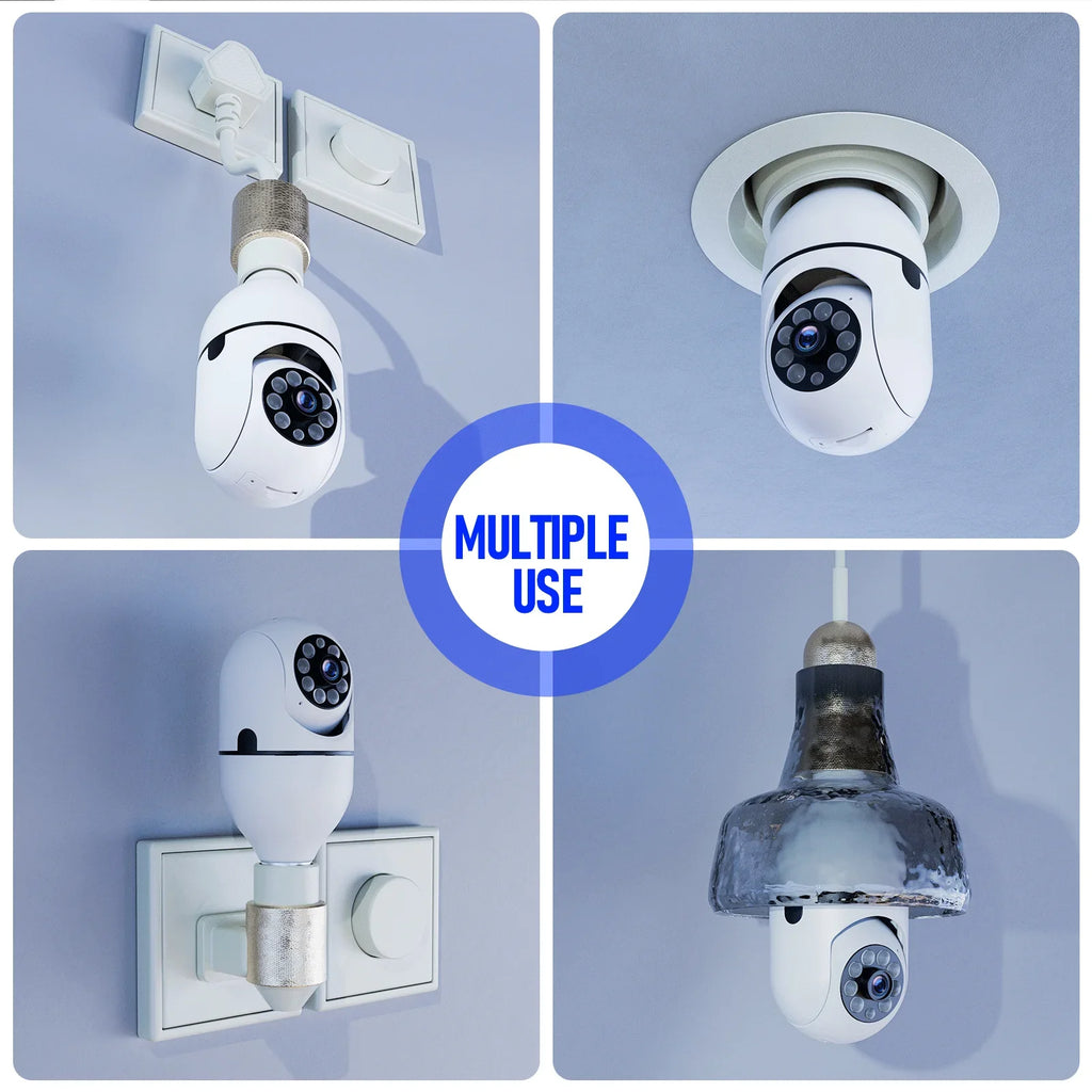 TOGUARD Camera (2PCS) Outdoor, Dome Remote 2.4G Light Night Camera with 1080P Detection Access 2-Way Security Wireless Bulb Wifi 360° E27 Motion Camera IP Vision Color Audio