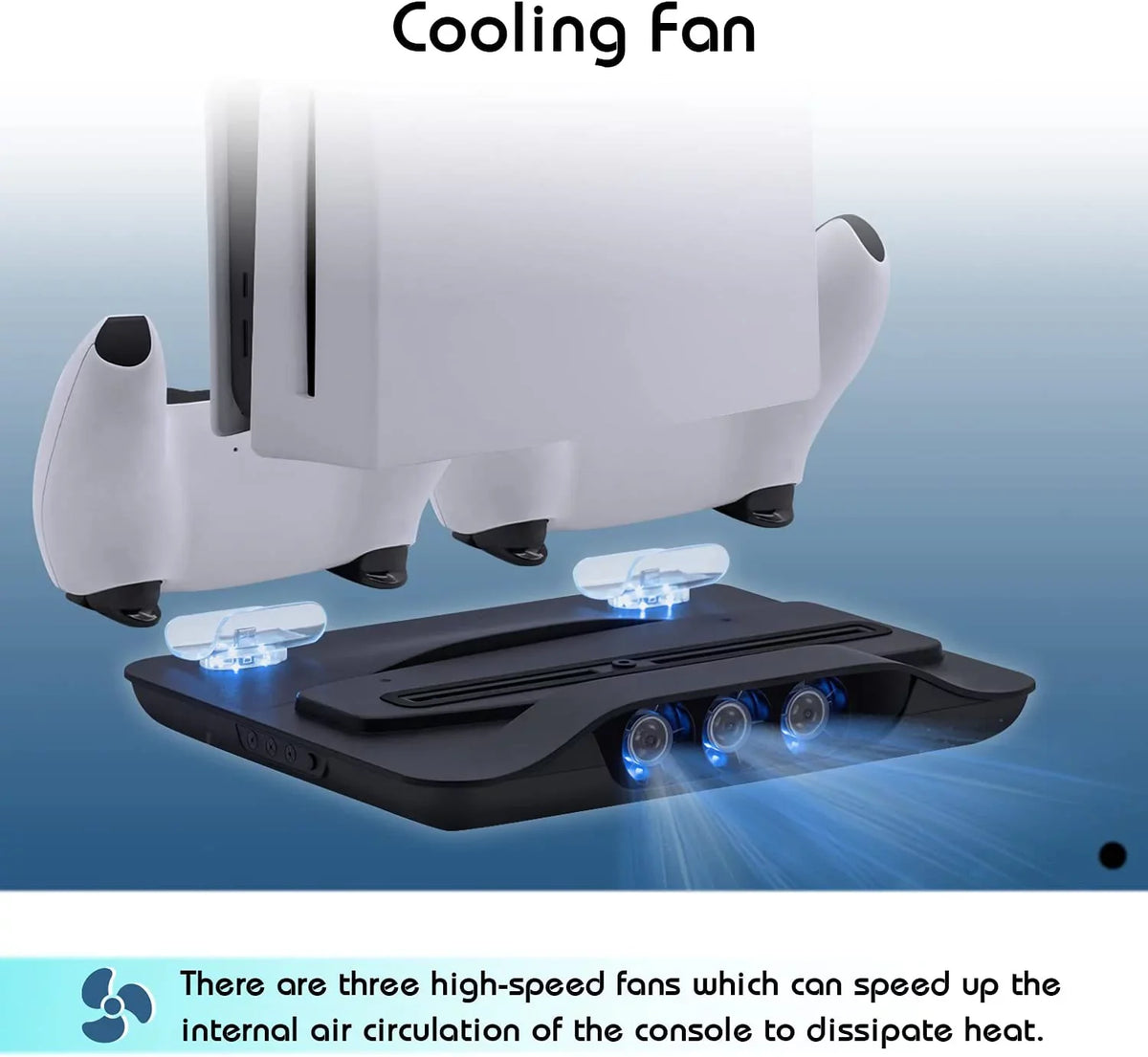 Extra Station Digital Controller Cooling and 5 Playstation and Ports USB and with Edition Dock for PS5 Cooler Station Console, UHD Dual for Fan Charger Charging