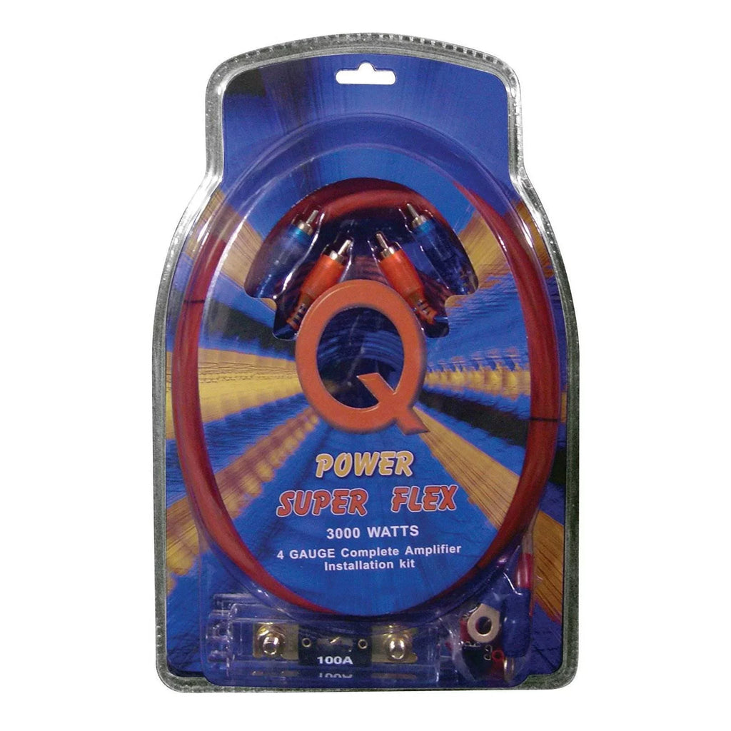 Kit, Car QPower Amplifier Audio 3000-watt Super 2 Wiring Flex Pack 4-Gauge