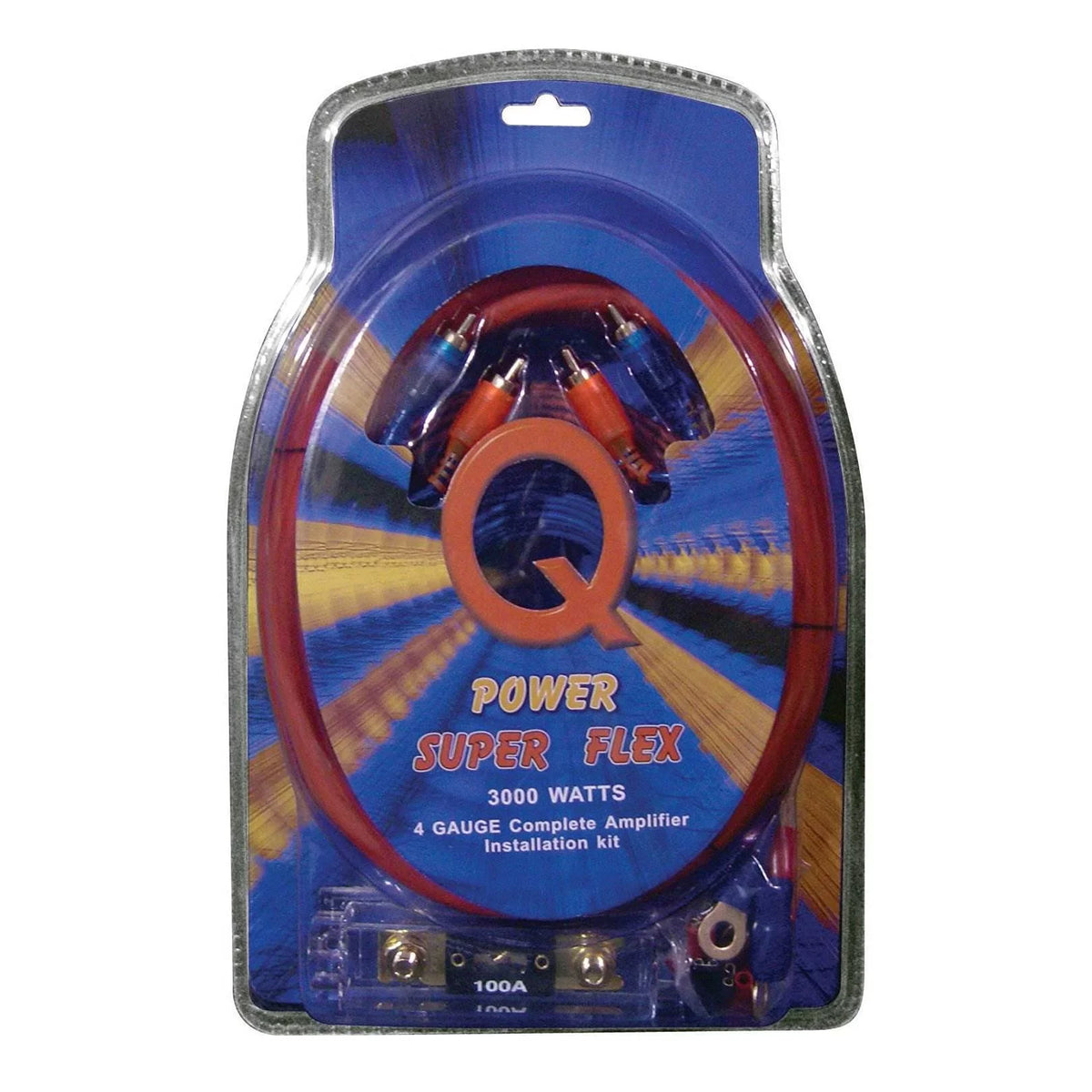 Kit, Car QPower Amplifier Audio 3000-watt Super 2 Wiring Flex Pack 4-Gauge
