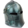 Templar & Barbuta Steel Crusader's Visored Larpers Brushed Armory for Medieval Props Helmet Knights Green) Nagina (Army | International Costumes Helm