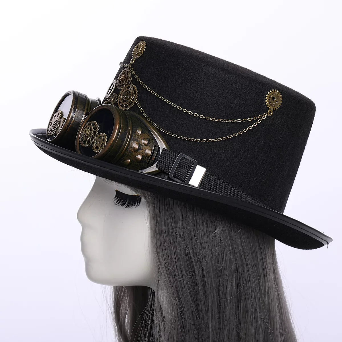 Unisex Hallo Gothic Hat with GRACEART Hats Top Steampunk Goggle Punk