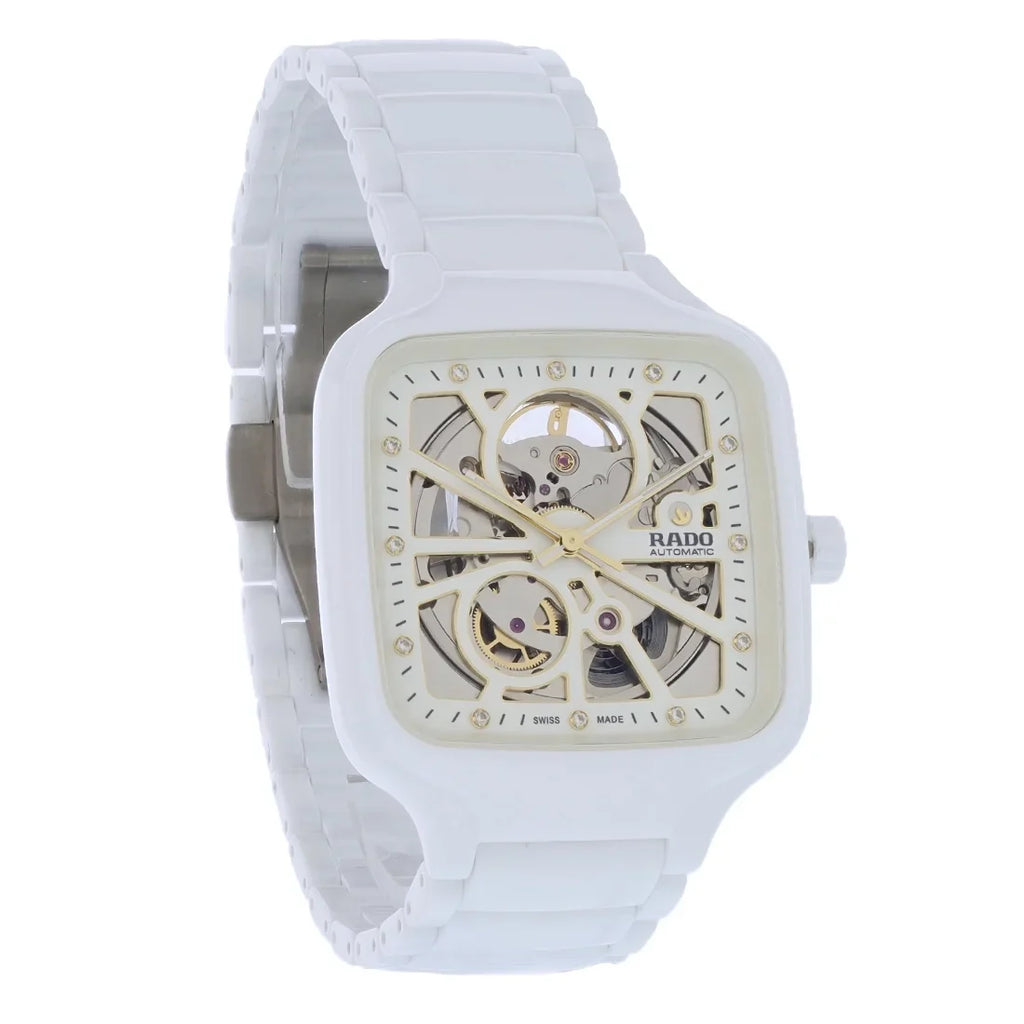 Swiss Pre-Owned Rado Watch Ceramic Square True White Unisex Automatic R27073702