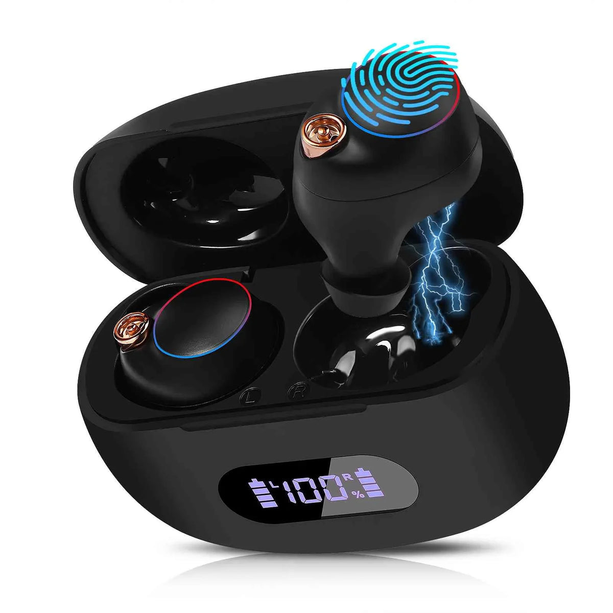 Bass with Resistance, IPX5 Wireless Bluetooth + Charging Connection, Water True Black, Case, Tab Lenovo 5.2 Dual Connect, Bluetooth Earbuds UrbanX Boost Compatible Smart Yoga Balanced,