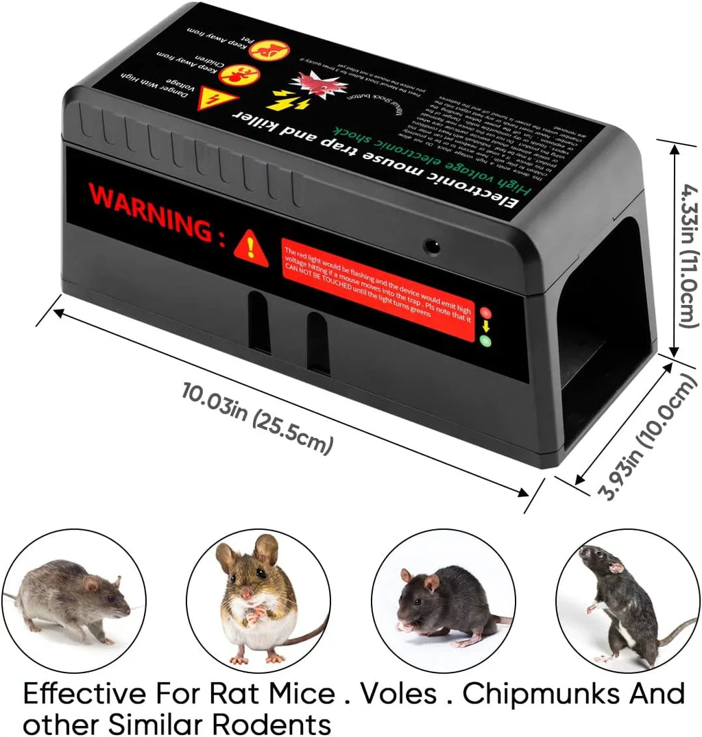 Zapper Mouse Homes Mice Rat Chipmunks Electric Indoor Humane Killer Trap Outdoor Squirrels , Shock 8000V Chamber with for