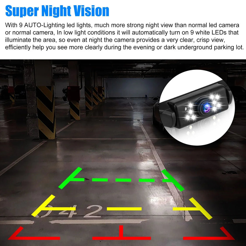 Vision + Kit Rear System Mirror Monitor View Car Camera 5" Backup Night Parking