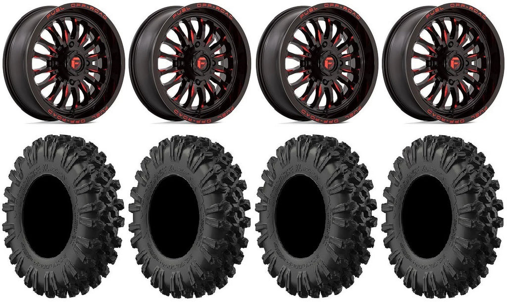 Teryx 18" Kawasaki Red Wheels 40" ARC XL Fuel MotoRavage Tires Mule