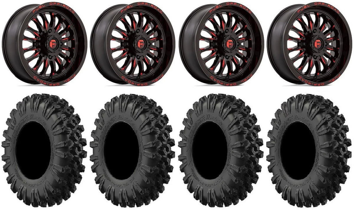 Teryx 18" Kawasaki Red Wheels 40" ARC XL Fuel MotoRavage Tires Mule