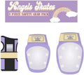 Gears - Skates 6-Piece Purple Kids Youth Safety Pads Guards Wrist Angels BMX Knee Pack Gear - for Skates Women Elbow Small Protective Pads Roller - - Adult -