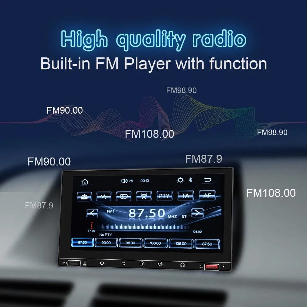 Car Stereo Mirror Link Radio, Carplay Screen, 7" & MP5 FM Camera Play KingFurt HD with Auto Android