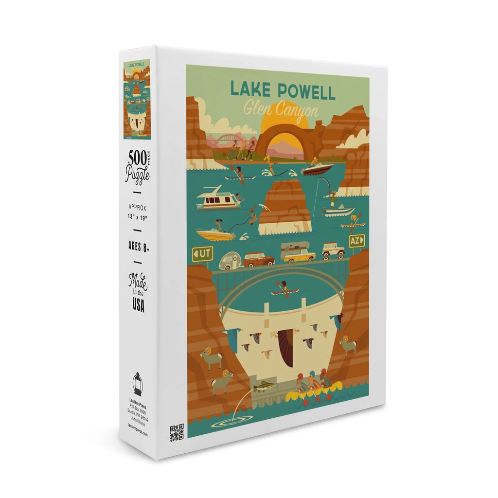 Glen Dam, (19x27 Lake Puzzle USA) 500 Made Piece Canyon Geometric Arizona, Powell, Family, and in Adults Premium for Jigsaw inches,