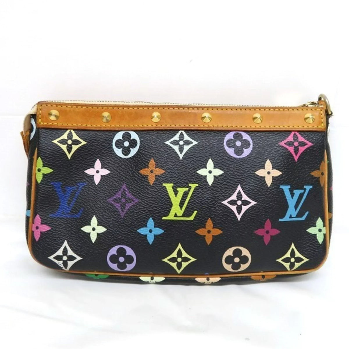 Multicolor Used 2WAY Ladies Authenticated Pouch Accessoire Handbag Pochette Monogram M92648