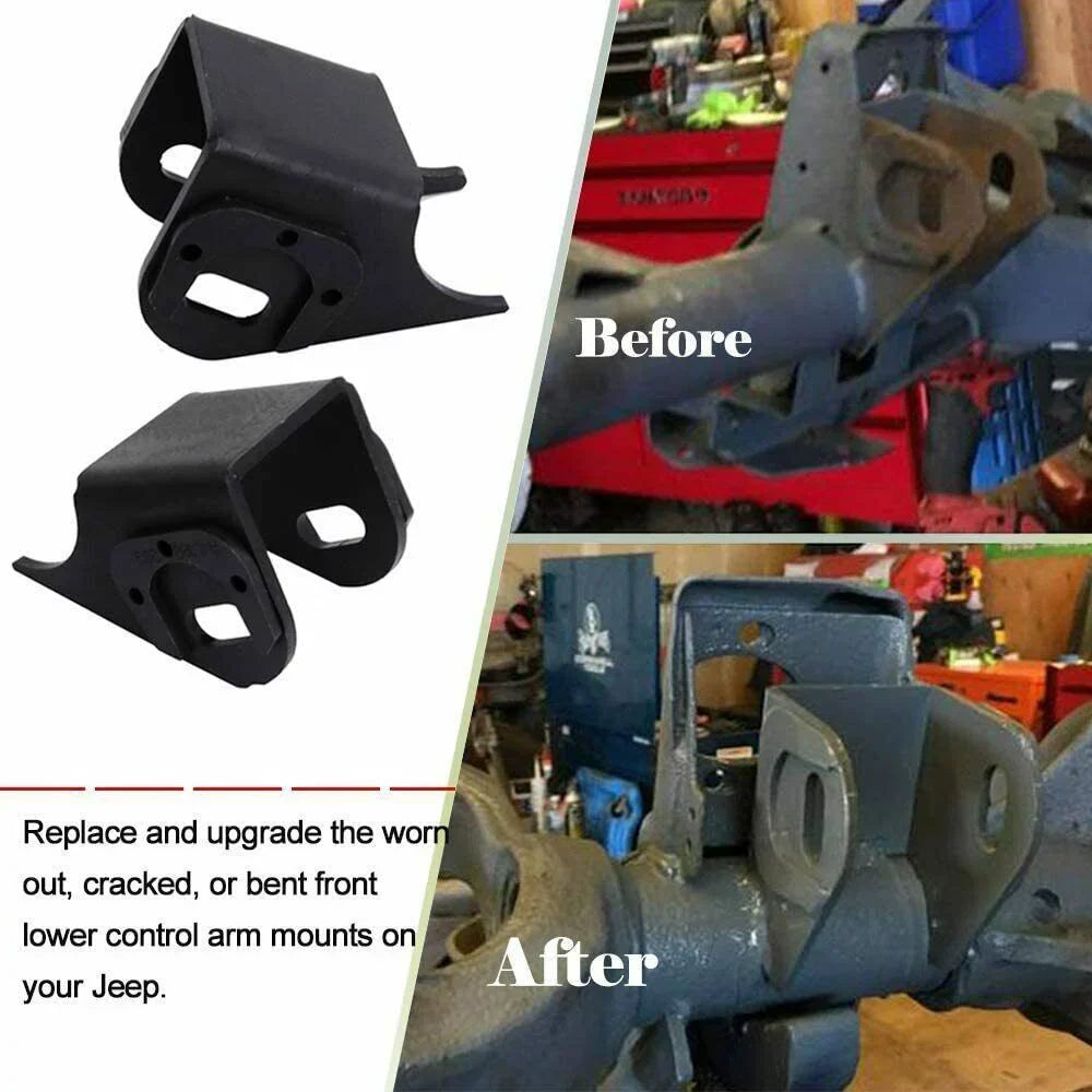 For Lower Bracket Arm MJ Side Front Control Mount ELITEWILL Jeep TJ Brackets 2x XJ Axle ZJ