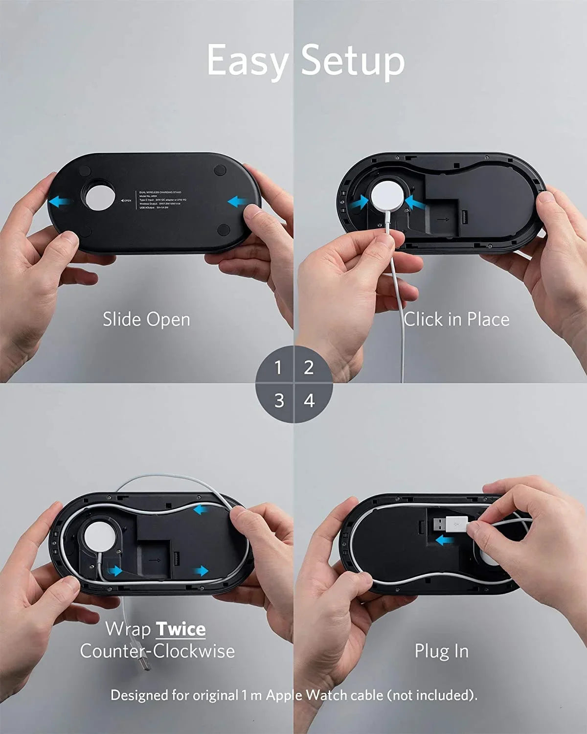 11, Charging iPhone 11 2-in-1 Included) Station Stand with (Watch Anker Not Wireless QC for Charger, Pro Watch Charging SE SE/6/5/4/3/2/1, with Cable 2020, Charging Holder PowerWave Watch Sense
