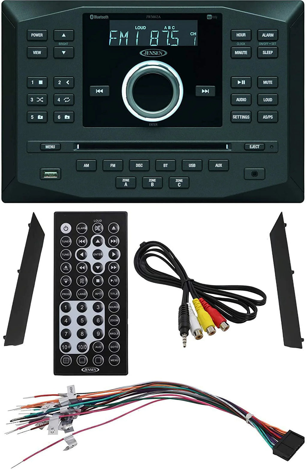 App Am Usb Fm Dvd Ready Cd W/ Bluetooth Jwm62a Wallmount Aux App Jensen Stereo