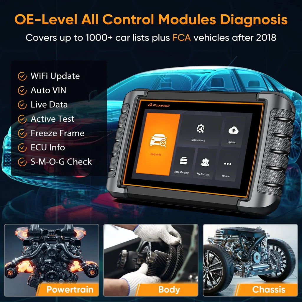 System Bi-Directional Foxwell 30+ Scan Scanner Code OBD2 All Reset Reader Test Active Automotive Tool NT809