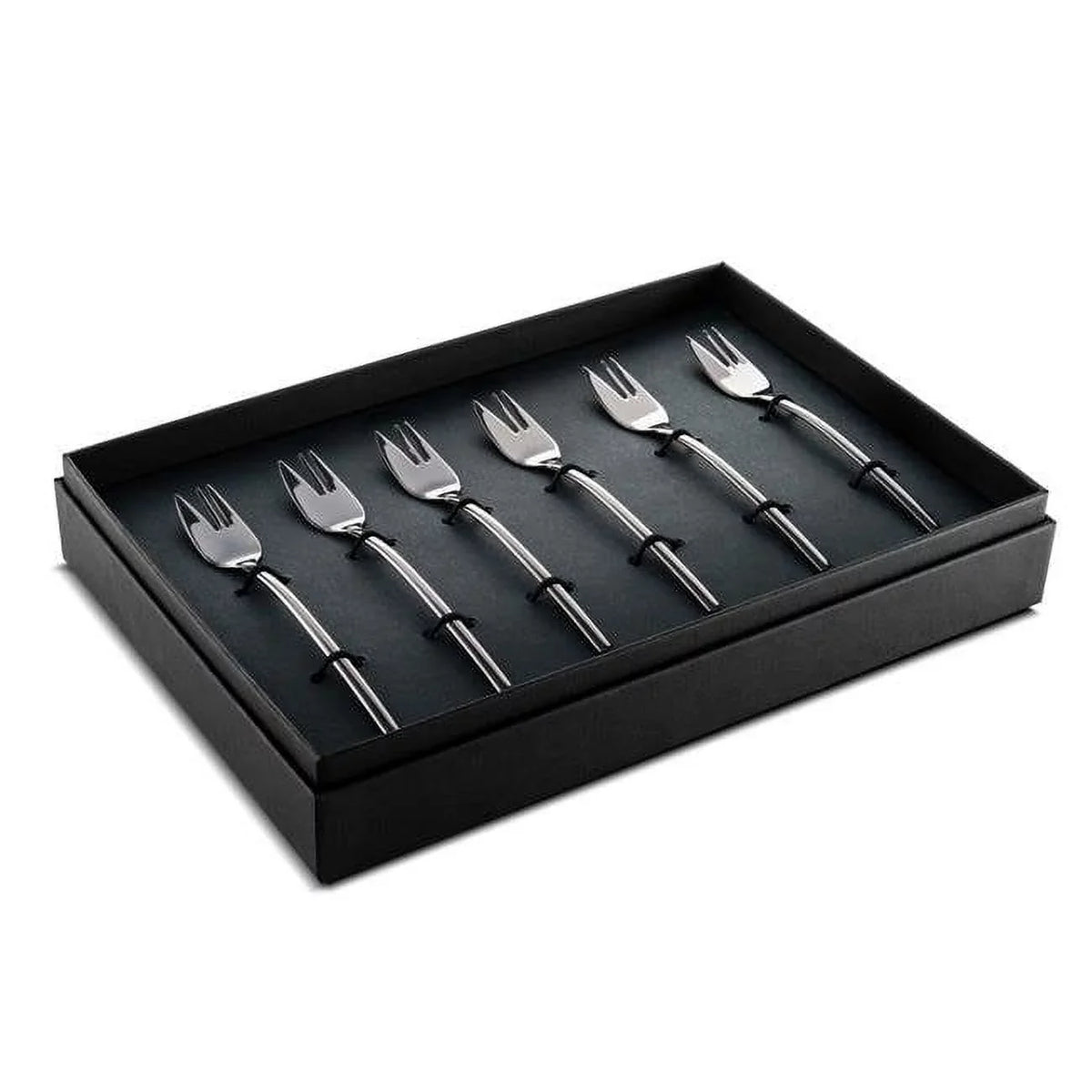 of 6 Fork Due Oro Pack Nero Cake -