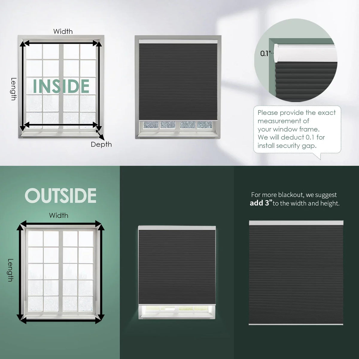 Automatic Blackout Carbon Smart Yoolax Shade Remote Control 72"H) x Blackout Blinds(100% Motorized Cellular Grey,54"W Honeycomb Window