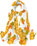 Hyjoy Long Silk Scarves Lightweight Pumpkins Shawl Maple Leaves for Girls Wrap Women Scarf Neck