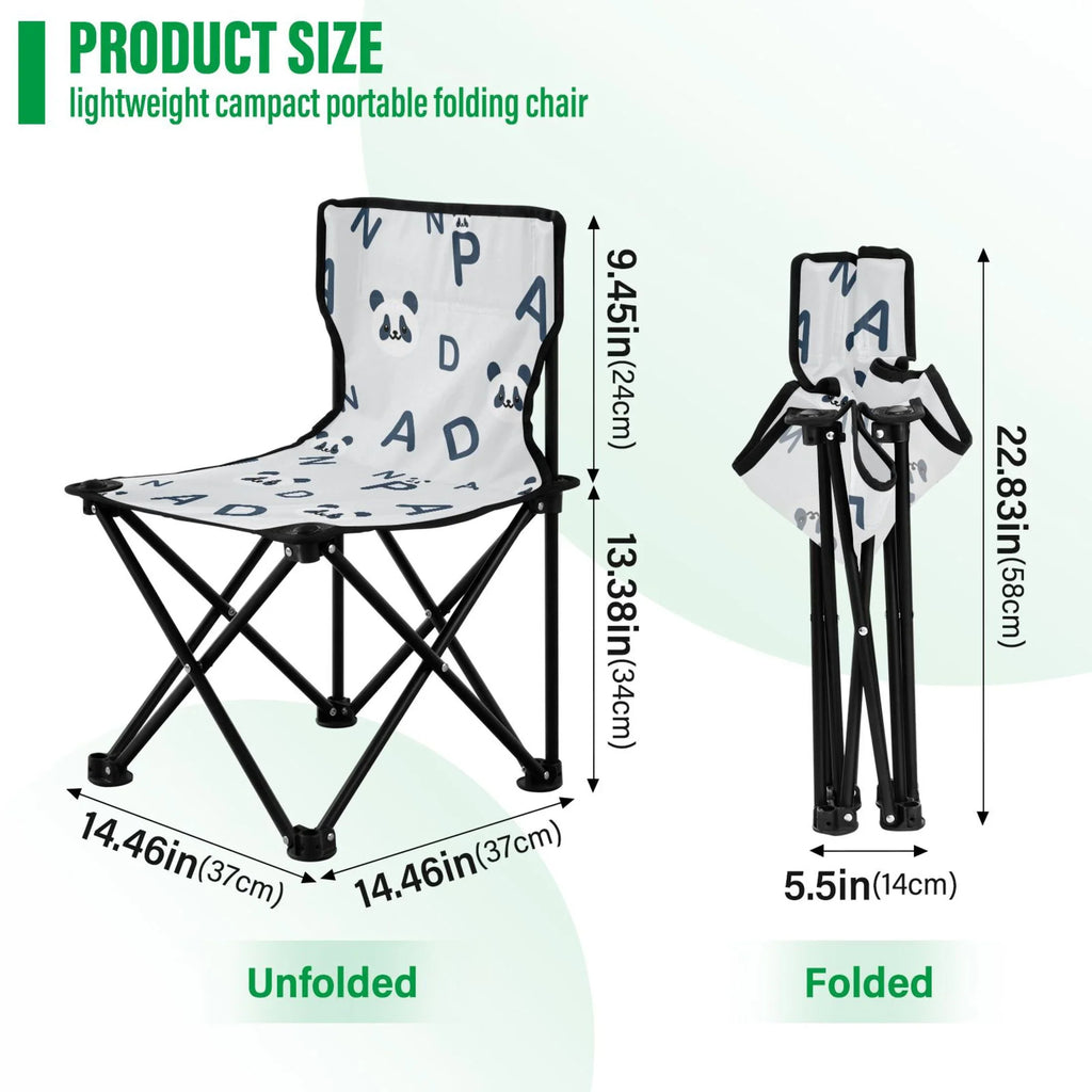 Pandas Chair Fishing and Portable Small Chair with Kids Outdoor for Chair Alphabet Chair Lawn Cartoon Beach Bag Carry Camping Folding