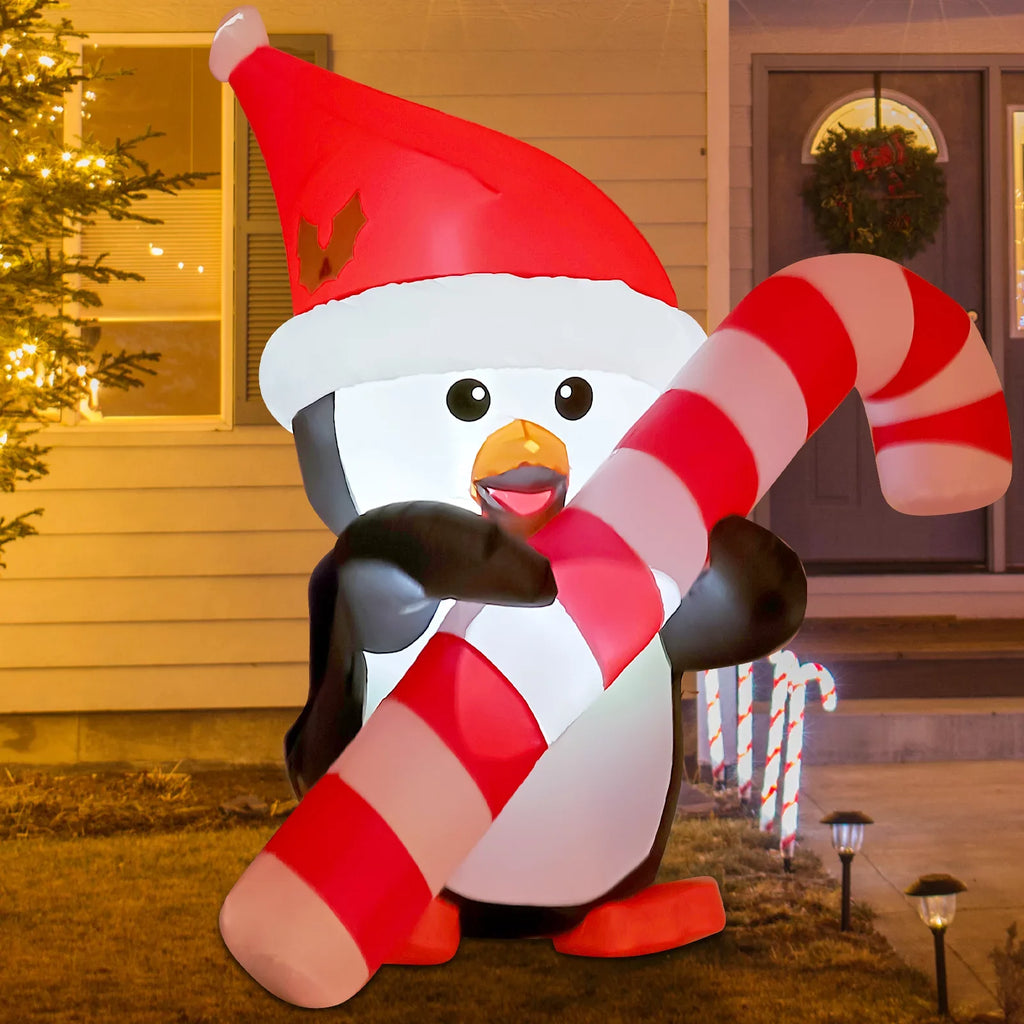 Outdoor Outdoor Indoor Decorations Christmas Penguin Decorations, Blow GOOSH Inflatables Lawn Inflatable for Candy Built-in LEDs 5ft Cane Christmas Up Garden Yard with