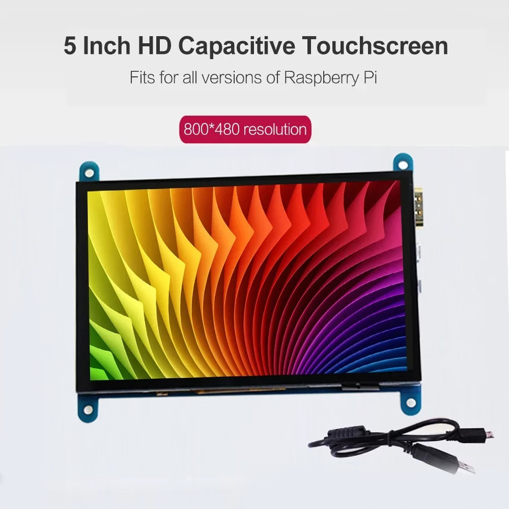 800*480 Pi Resolution Raspberry Inch Compatible with Tool Andoer 5 Touchscreen Capacitive with Portable Interface Small Display USB