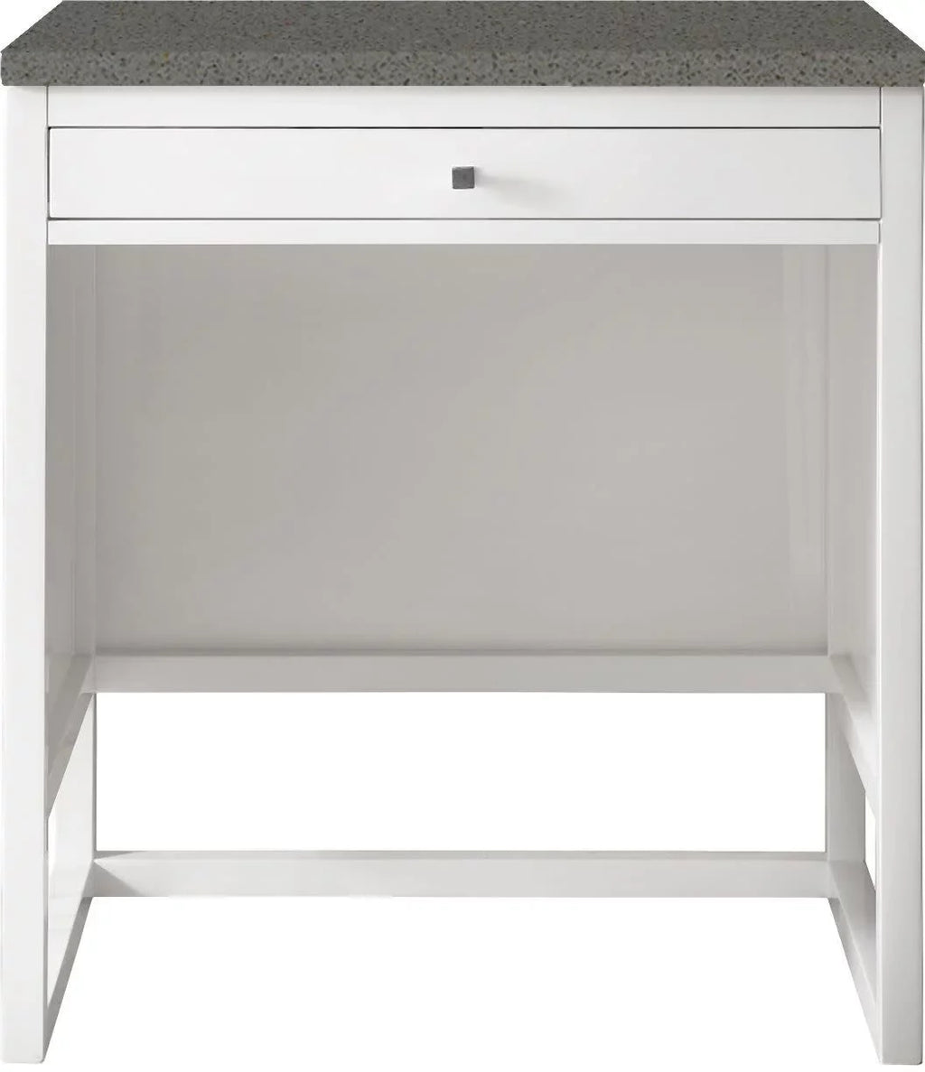 Athens with Glossy Furniture Top, Countertop 30 Martin 3 Quartz CM Expo Grey White Unit James in.