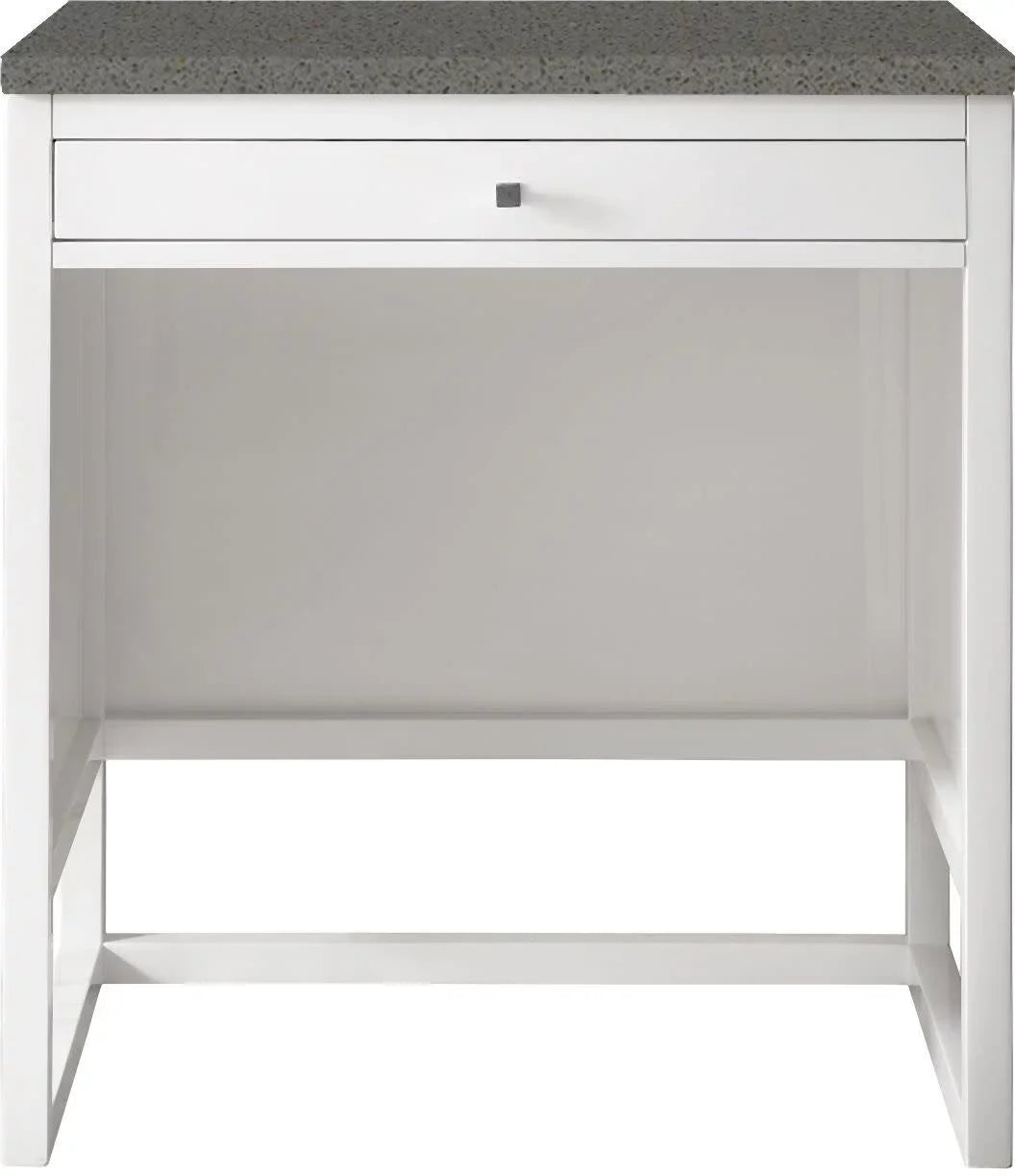 Athens with Glossy Furniture Top, Countertop 30 Martin 3 Quartz CM Expo Grey White Unit James in.