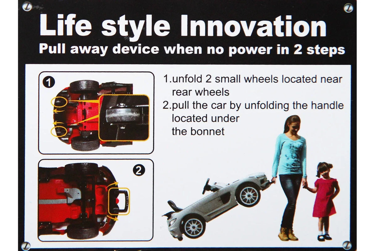 Roadster | 12V Electric Kids Red Ride-On R/C Car Remote Kiddie with Cherry Parental