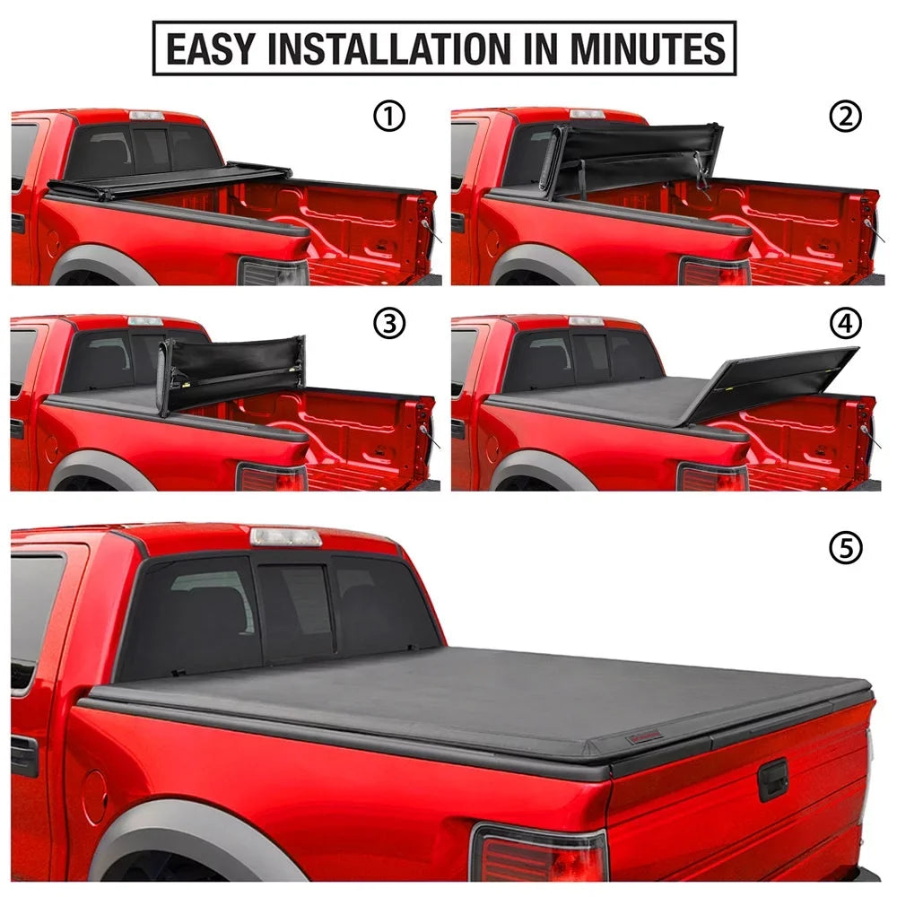 6'4" Soft | Ram Bed FIT TCD484045 Body Tonneau | New Classic) (NOT Compatible with MaxMate Bed Quad-fold (76") Cover 2019-2024 Truck 19-23 1500