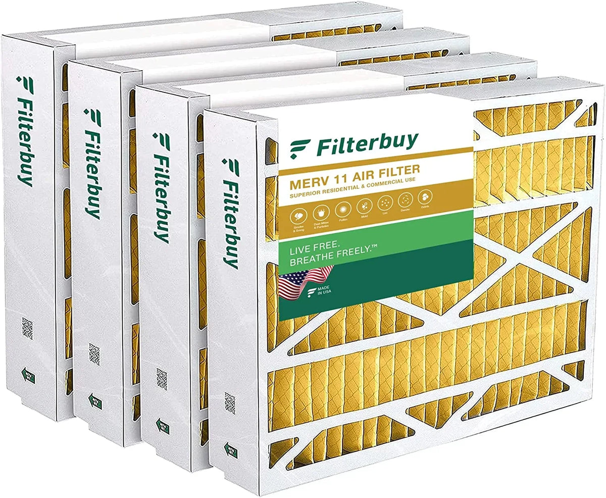 Trane, American Honeywell, AC HVAC Accumulair Furnace Air MERV 24.5x27x5 Filters and Filterbuy 11 Pleated for (4-Pack) Standard,