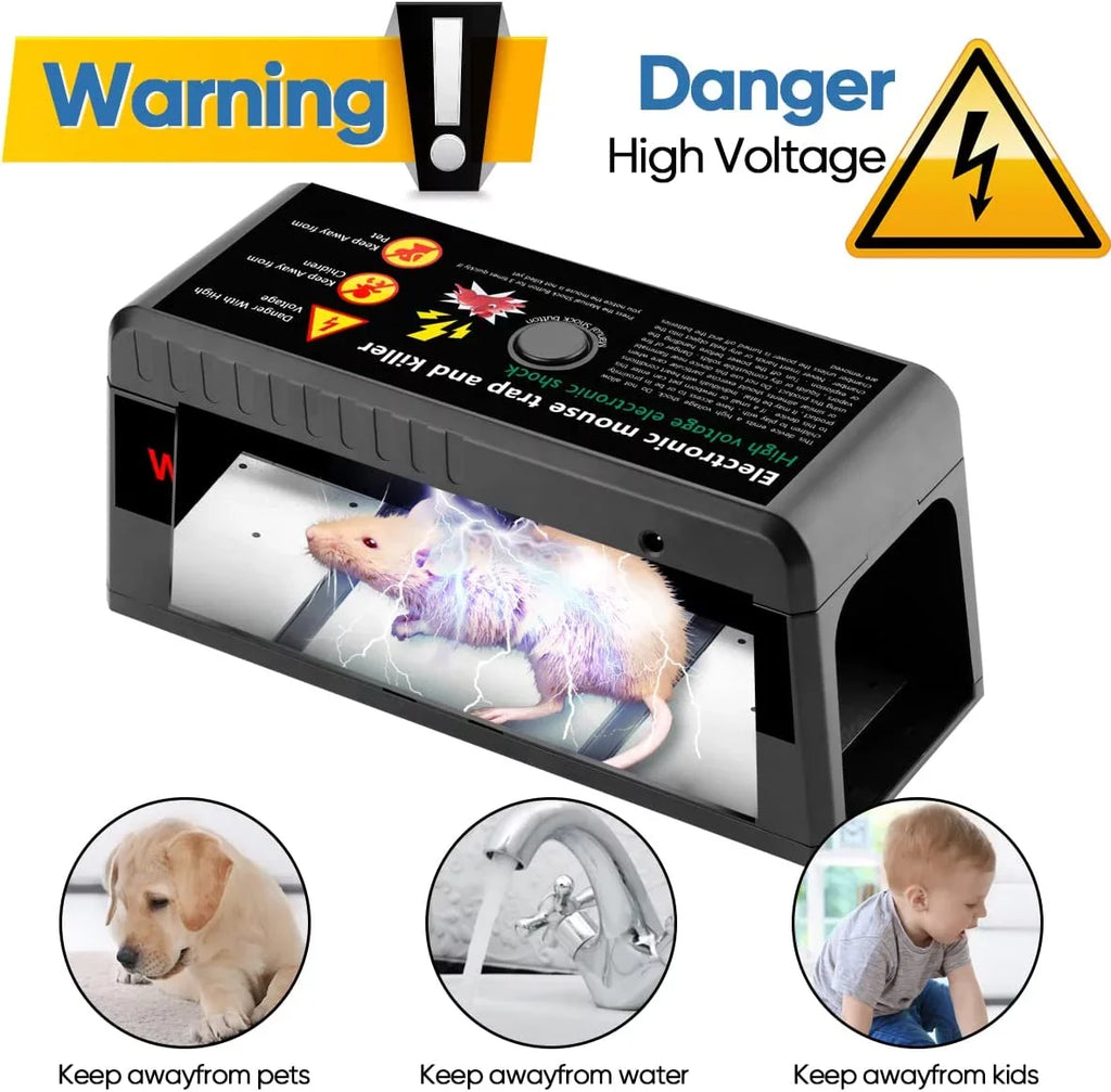 Zapper Mouse Homes Mice Rat Chipmunks Electric Indoor Humane Killer Trap Outdoor Squirrels , Shock 8000V Chamber with for