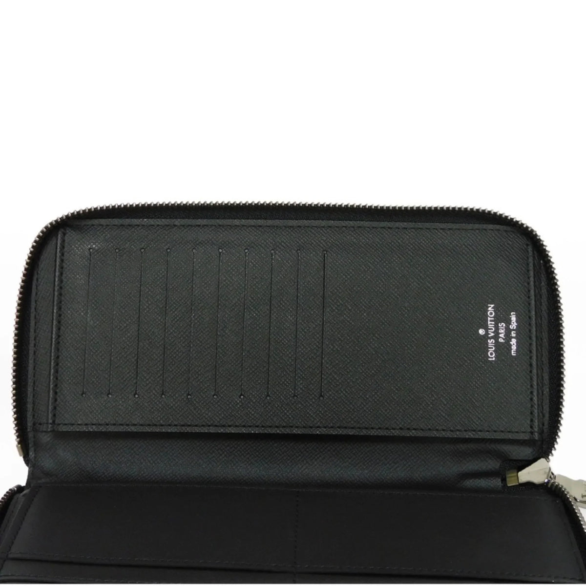 Pre-Owned Vertical Noir Eclipse Men's Zipper Zippy Billfold Wallet Long Monogram Round LV (Good) Logo M62295